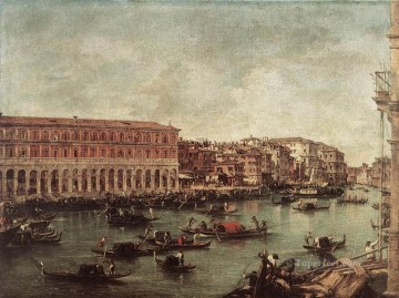 El Gran Canal en el mercado de pescado Pescheria Francesco Guardi Veneciano Pinturas al óleo